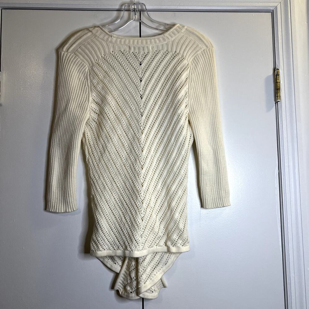 Guess open knit cardigan size M Y2K revival era ivory white - Picture 6 of 6